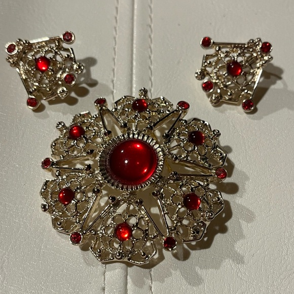 Vintage Sarah Coventry Brooch & Earrings - Serenade Collection (1970). - Picture 4 of 14